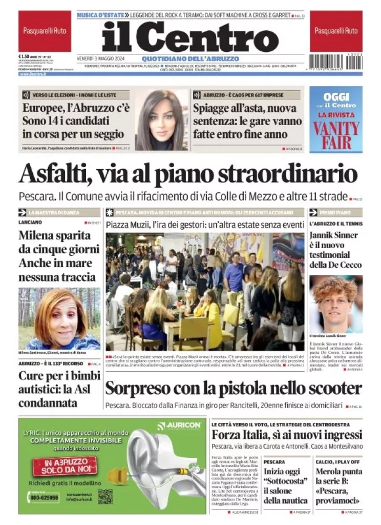 Prima-pagina-il centro-oggi-edizione-del-2024-05-03